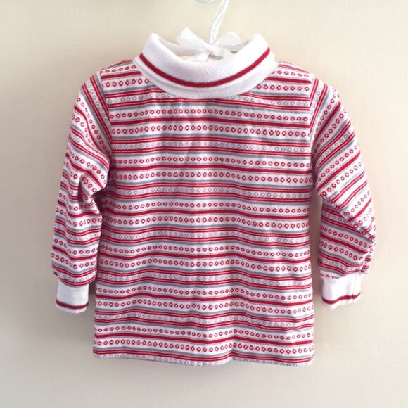 Vintage Healthtex Red and White Striped Turtleneck 24 Months USA - Picture 1 of 8
